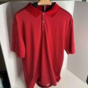 Nike Dri-Fit Golf Pro Performance Polo Mens size M red w/white stripes